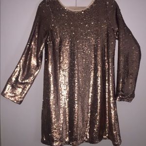 Rose gold sequin dress